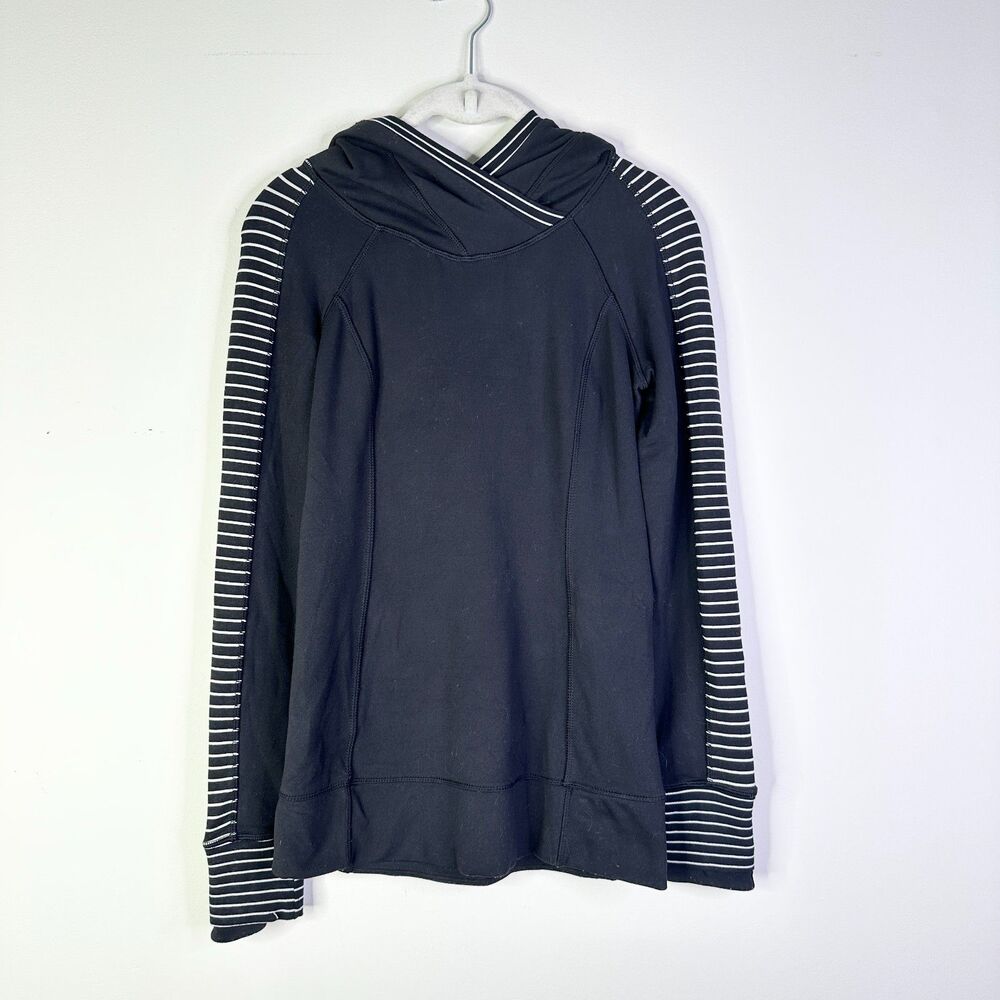 Lululemon Hoodie Women 4 Black Think Fast Pullover Hooded Top Athleisure NWOT